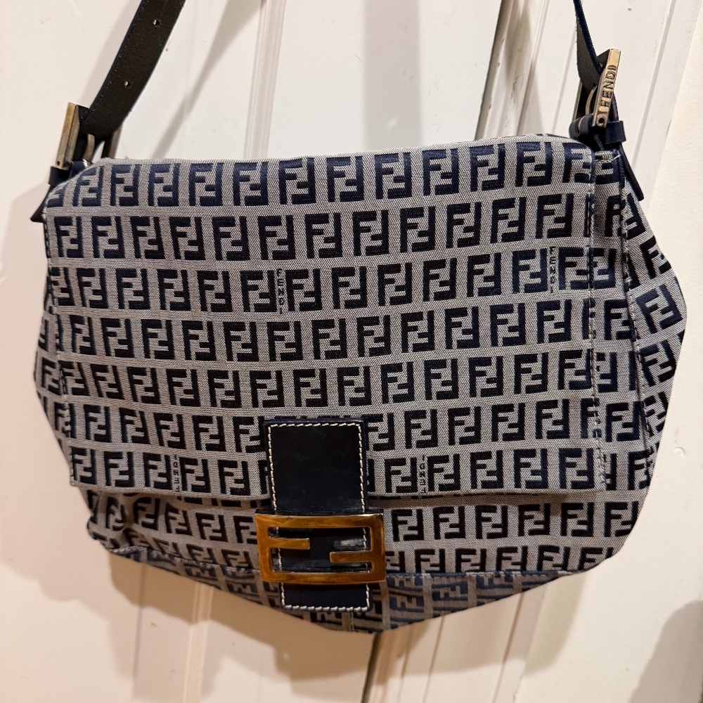 Fendi Zucchino  Baguette Navy